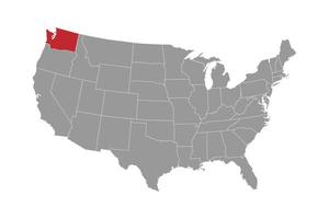 mapa do estado de Washington. ilustração vetorial. vetor