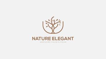 ilustração de modelo de design de logotipo de árvore elegante de natureza vetor