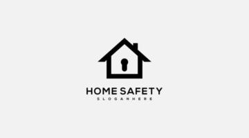 design de modelo de logotipo de segurança doméstica vetor