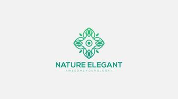 modelo de ilustração de design de logotipo de folhas de natureza elegante de luxo vetor