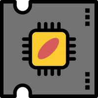 cpu microchip processador processador chip modelo de banner de ícone de vetor de cor plana
