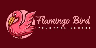 design de logotipo flamingo com tamanho de paisagem. muito bom para necessidades de negócios vetor