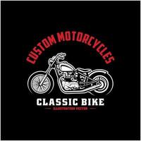 vetor de logotipo de ilustração de motocicleta clássica