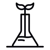 brotar de um ícone de frasco de laboratório, estilo de estrutura de tópicos vetor