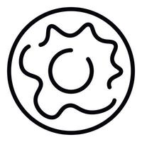 ícone de rosquinha cremosa, estilo de estrutura de tópicos vetor