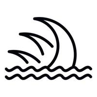 ícone do mar tsunami, estilo de estrutura de tópicos vetor