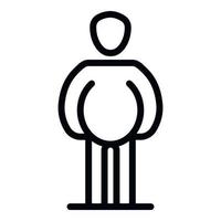 ícone de homem gordo, estilo de estrutura de tópicos vetor