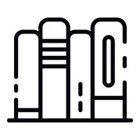 ícone de pilha de livros, estilo de estrutura de tópicos vetor
