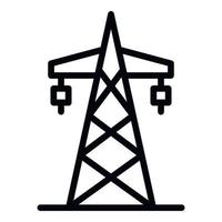 ícone da torre de energia elétrica, estilo de estrutura de tópicos vetor