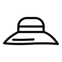 ícone de chapéu de praia de mulher, estilo de estrutura de tópicos vetor