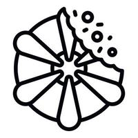 ícone de biscoito de mordida floral, estilo de estrutura de tópicos vetor