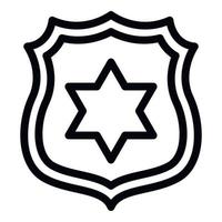 ícone do distintivo da polícia, estilo de estrutura de tópicos vetor