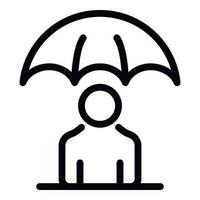 proteja o ícone do guarda-chuva, estilo de estrutura de tópicos vetor