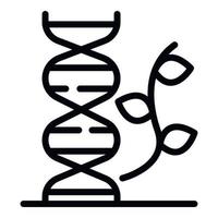 cadeia de dna e ícone de galho, estilo de estrutura de tópicos vetor