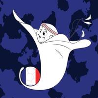 mascote com bandeira da frança vetor