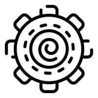 ícone de hipnose de roda, estilo de estrutura de tópicos vetor