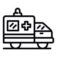 ícone de carro de ambulância, estilo de estrutura de tópicos vetor