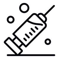 ícone de seringa médica, estilo de estrutura de tópicos vetor