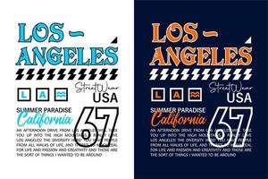 tipografia los angeles para design de camisetas vetor