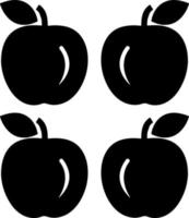 fruta maçã com cores pretas vetor