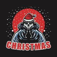 ilustração em vetor logotipo de natal grim reaper