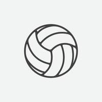 elemento de logotipo de vôlei, ícone de bola de vôlei vetorial, modelo de sinal de esporte, bola de praia de verão, ilustração vetorial, ícone de vetor de contorno de bola de vôlei