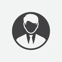 design de ícone plano de homem de negócios, conceito de ícone de recurso humano e empresário, ícone de homem em estilo plano da moda, símbolo para o design do seu site, logotipo, app vetor