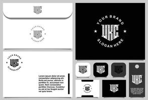 design de logotipo monograma criativo com modelo de papelaria vetor