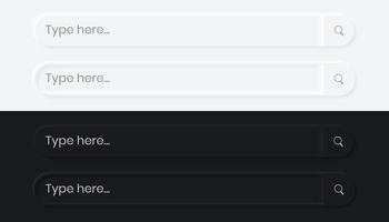 barra de pesquisa arredondada neumorfismo ui vetor