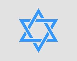 ícone judaico da estrela de Davi. símbolo de vetor de seis estrelas pontiagudas.