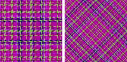 Tecido xadrez textura cor de rosa sem costura tartan padrão ilustração  vetorial fundo