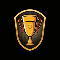 emblema do logotipo do troféu de ouro vetor