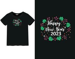 camiseta ano novo 2023 vetor