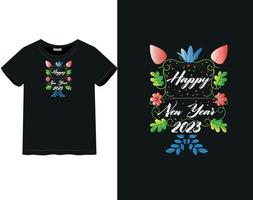 camiseta ano novo 2023 vetor