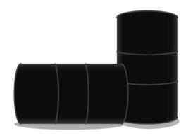 barril de gasolina de óleo de metal de esmalte brilhante simples preto sobre fundo branco. ilustração vetorial. eps 10. vetor
