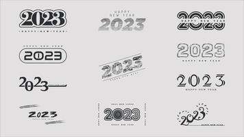 conjunto de elementos de design feliz ano novo 2023 vetor