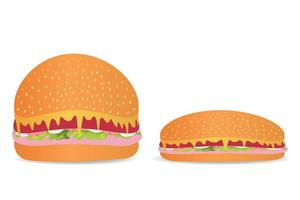 design vetorial de hambúrguer com carne e queijo vetor