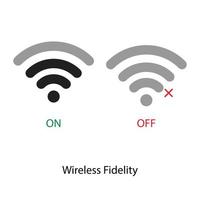fidelidade sem fio. wi-fi no ícone desligado. conexão com a internet no vetor de sinal desligado.