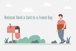 nacional envie um cartão para um amigo dia. bandeira vetor