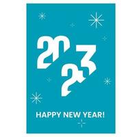 cartaz de feliz ano novo de 2023. design de tipografia abstrata vetor