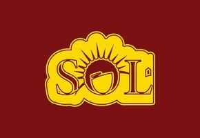 logotipo da letra sol e modelo de design de ícone vetor