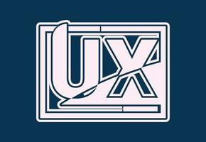 logotipo de carta ux e modelo de design de ícone vetor