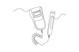 monitor fetal doppler de desenho único de uma linha. conceito de equipamento médico. ilustração em vetor gráfico de desenho de desenho de linha contínua.
