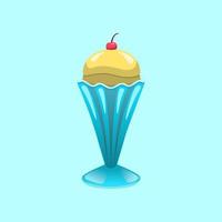 ilustração de ícone de sorvete no estilo cartoon. sorvete no conceito de vidro vetor