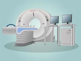 equipamento médico e tomógrafo, escanear o vetor de pôster de diagnóstico