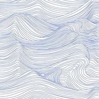 linhas de onda abstratas em um fundo branco. ilustração em vetor contorno. desenho à mão livre sem costura com ondas azuis