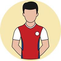 ícone cheio de camisa de futebol chileno vetor