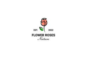 modelo de design de logotipo de flor rosa vetor