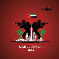 Dia Nacional dos Emirados Árabes Unidos. espírito do dia nacional dos emirados árabes unidos da união dos emirados árabes unidos. conceito de dia de defesa. ilustração vetorial. vetor