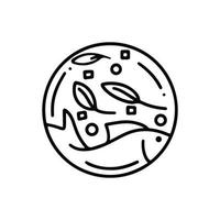 modelo de logotipo de design de peixe, restaurante de sushi de frutos do mar vetor